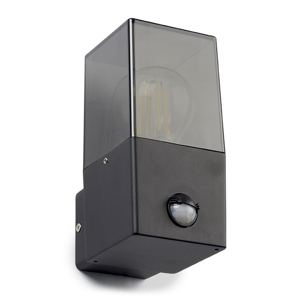 Απλίκα τοίχου 123 led Smokey black τετράγωνη με αισθητήρα κατάλληλη για 1x E27 LDR08513 - 3