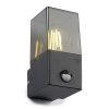 Απλίκα τοίχου 123led Smokey black τετράγωνη με αισθητήρα κατάλληλη για 1x E27 LDR08513 - 1
