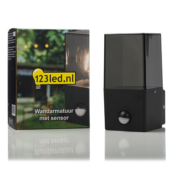 Απλίκα τοίχου 123led Smokey black τετράγωνη με αισθητήρα κατάλληλη για 1x E27 LDR08513 - 2