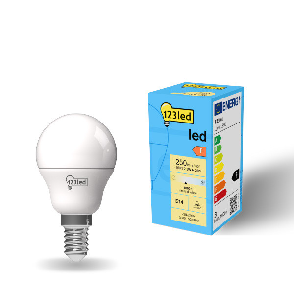 Λάμπα LED ματ μπάλας E14 123 led 2.5W (25W) | 4000K LDR01898 - 1