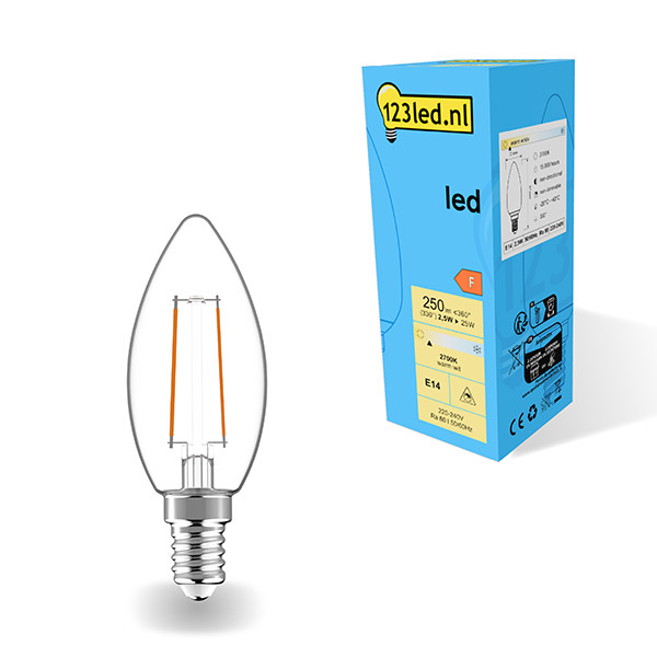 Λάμπα LED 123led E14 Candle Filament 2,5W (25W) LDR01872 - 1
