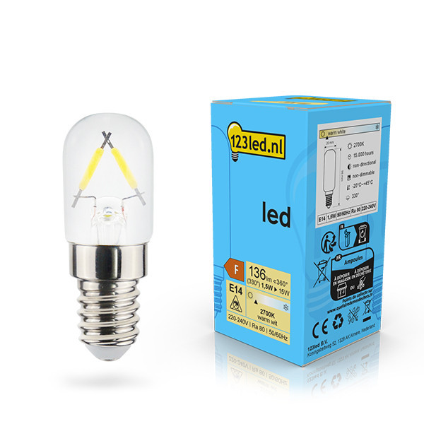 Λάμπα LED 123led E14 Filament Capsule T20 2700K 1.5W (15W) LDR02120 - 1