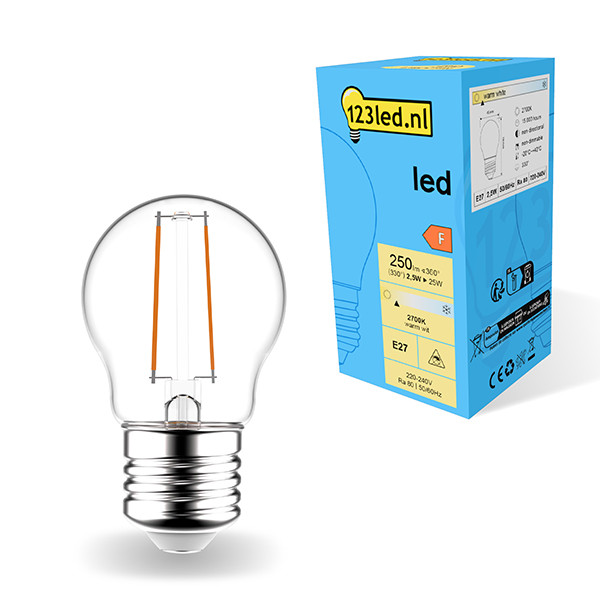 Λάμπα LED 123led E27 Clear 2700Κ 2,5W Warm White (25W) LDR01822 - 1