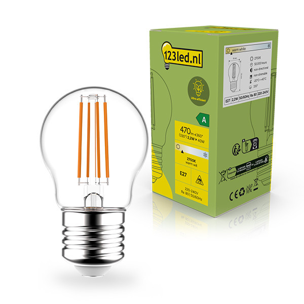 Λάμπα LED 123led E27 G45 Filament 2700K 2.2W Neutral White (40W) LDR02396 - 1