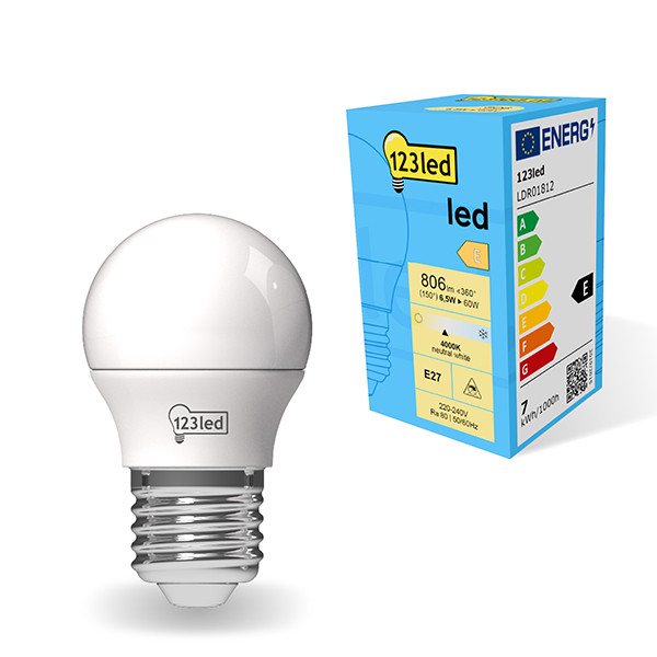 Λάμπα LED 123led  E27 Mat 4000K 6,5W Neutral White (60W) LDR01812 - 1