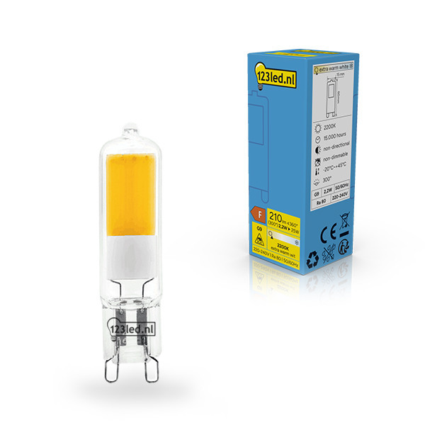 Λάμπα LED 123led G9 COB Capsule Clear 2200K 2.2W (25W) LDR02416 - 1