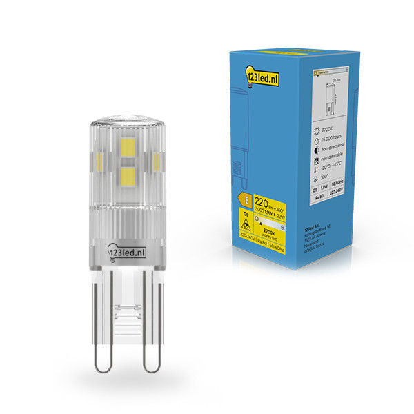 Λάμπα LED 123led G9 SMD Capsule Clear 2700K 1.9W (22W) LDR02316 - 1