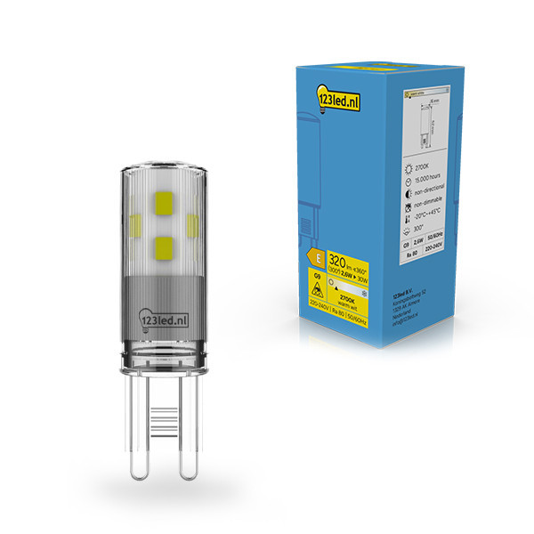 Λάμπα LED 123led G9 SMD Capsule Clear 2700K 2.6W (30W) LDR02320 - 1