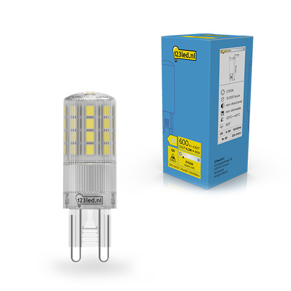 Λάμπα LED 123led G9 SMD Capsule Clear 2700K 4.3W (48W) LDR02328 - 1