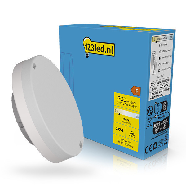 Λάμπα LED GX53 123led Spot 2700K Dimmable 6,5W (48W) LDR02312 - 1