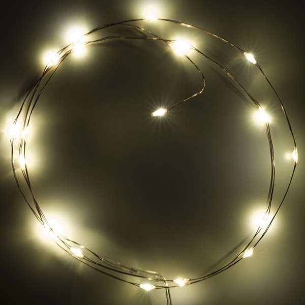 Λαμπάκια με μπαταρία 123led, 1 μέτρο, έξτρα ζεστό λευκό & ζεστό λευκό, 20 φώτα, χάλκινα LDR07276 - 3
