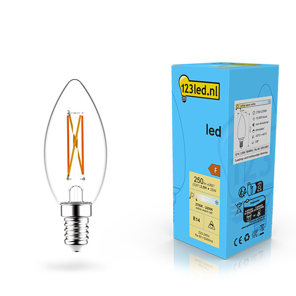 Λαμπτήρας κερί 123 led E14 LED dimmable 2,5W (25W) LDR02068 - 1