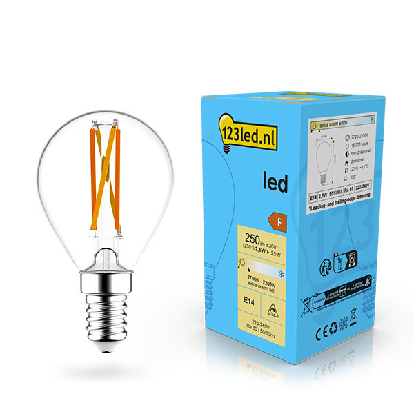 Λαμπτήρας 123 led E14 LED dimmable 2,5W (25W) LDR02070 - 1