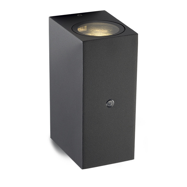 Μαύρο τετράγωνο επιτοίχιο φωτιστικό Avalon 123 led με αισθητήρα | Κατάλληλο για 1 x GU10 LDR08522 - 4