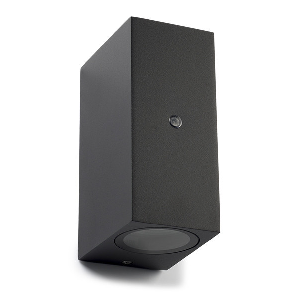 Μαύρο τετράγωνο επιτοίχιο φωτιστικό Avalon 123led με αισθητήρα | Κατάλληλο για 1 x GU10 LDR08522 - 3