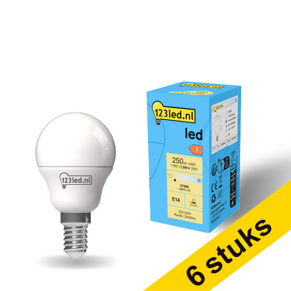Προσφορά: Λάμπα LED 123led E14 Mat 2700K 2.5W (25W) 6Τεμ LDR01897 - 1