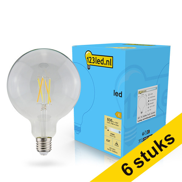 Προσφορά: Λάμπα LED 123led E27 Dimmable Filament 2700K 7W Warm White (60W) 6Τεμ LDR02105 - 1