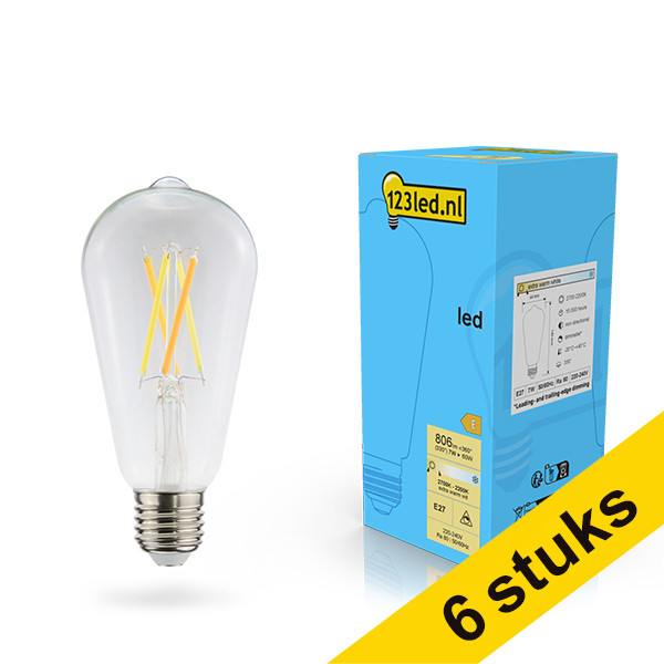 Προσφορά: Λάμπα LED 123led E27 Edison Dimmable 7W Warm White (60W) 6Τεμ LDR02119 - 1