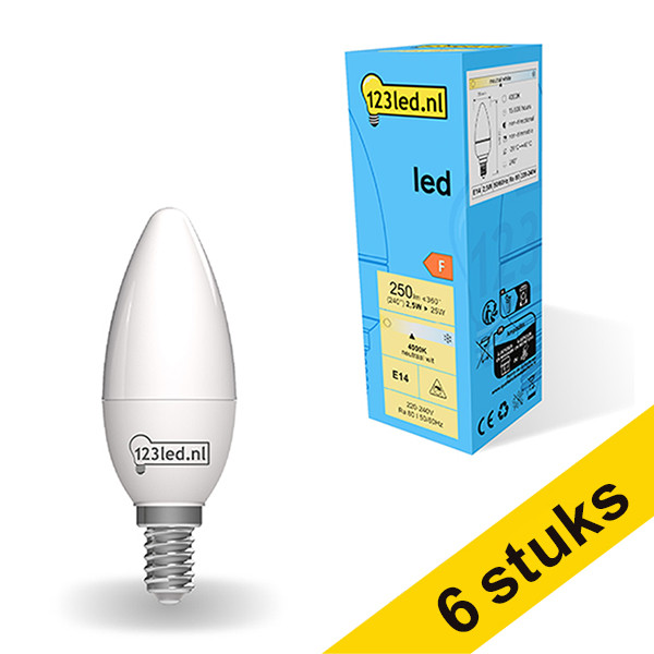 Προσφορά: 6 Λάμπες Κερί 123led E14 LED Ματ 2,5W (25W) | 4000Κ LDR01853 - 1
