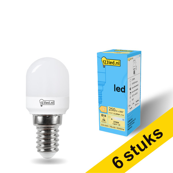 Προσφορά: 6 Λάμπες 123led LED Mατ Mπάλα E14 T25 2.2W (25W) LDR01925 - 1