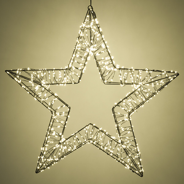 Χριστουγεννιάτικο αστέρι LED 123 με θηλιά κρέμασης 56 cm, έξτρα ζεστό λευκό & ζεστό λευκό 1200 φώτα μαύρο LDR07269 - 4