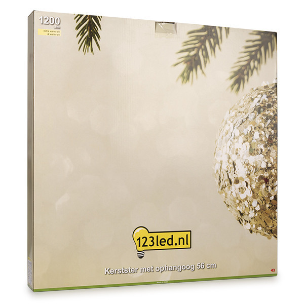 Χριστουγεννιάτικο αστέρι LED 123 με θηλιά κρέμασης 56 cm, έξτρα ζεστό λευκό & ζεστό λευκό 1200 φώτα μαύρο LDR07269 - 5