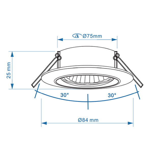 Χωνευτό Φωτιστικό Λάμπα LED Στρογγυλό 123led GU10 84mm Black LDR08001 - 4
