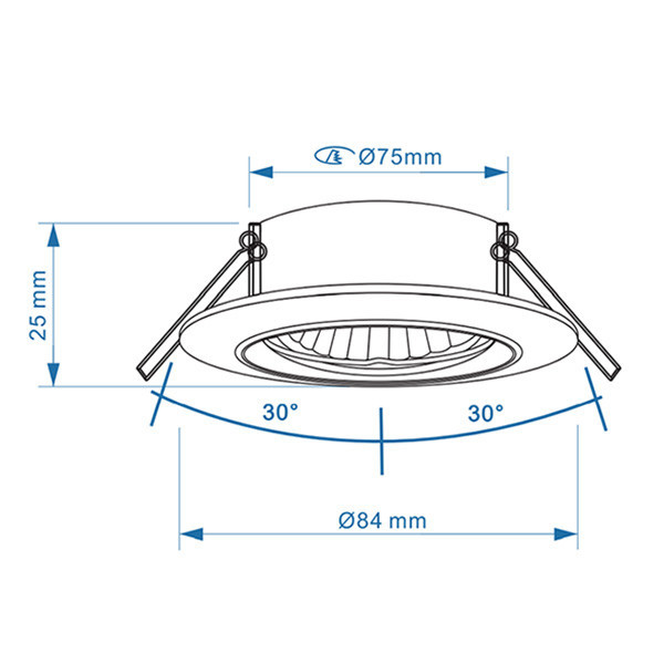 Χωνευτό Φωτιστικό Λάμπα LED Στρογγυλό 123led GU10 84mm White LDR08000 - 4