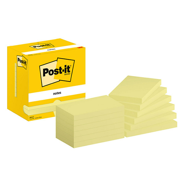 Αυτοκόλλητα Χαρτάκια Post-it 3M 100 φύλλα 76mm x 127mm Yellow (συσκευασία των 12) 201033 - 1