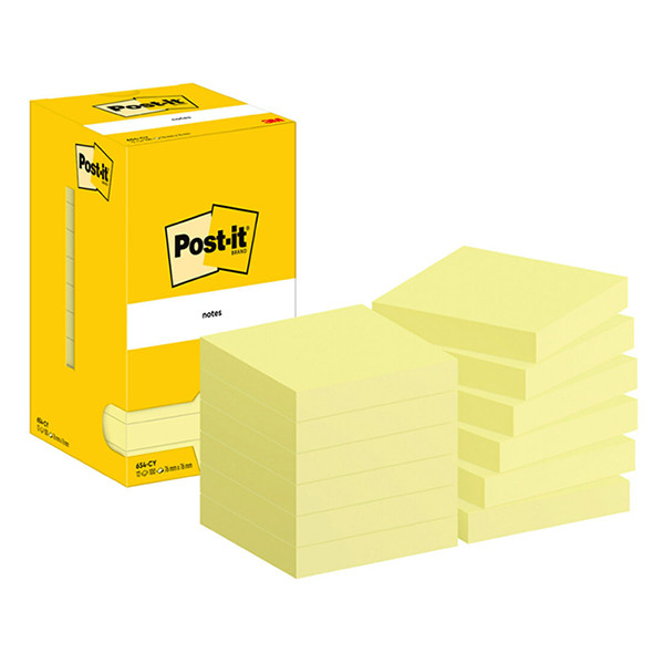 Αυτοκόλλητα Χαρτάκια Post-it 3M 100 φύλλα 76mm x 76mm Yellow (συσκευασία των 12) 201031 - 1