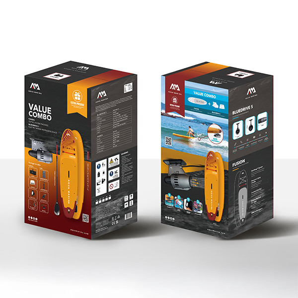 Φουσκωτή Σανίδα iSUP Aqua Marina Fusion Combo με Αποσπώμενο Ηλεκτρικό Πτερύγιο BlueDrive S 330x81x15cm Πορτοκαλί BT-23FUPFS 404519 - 3