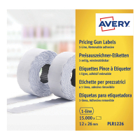 Αφαιρούμενες ετικέτες πιστολιού τιμών Avery Zweckform PLR1226 26 x 12 mm λευκές (15.000 ετικέτες) 212667