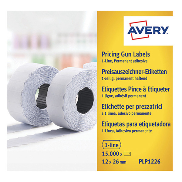 Ετικέτες ετικετογράφου τιμών Avery Zweckform PLP1226 26 x 12 mm λευκές (15.000 ετικέτες) 212665 - 1