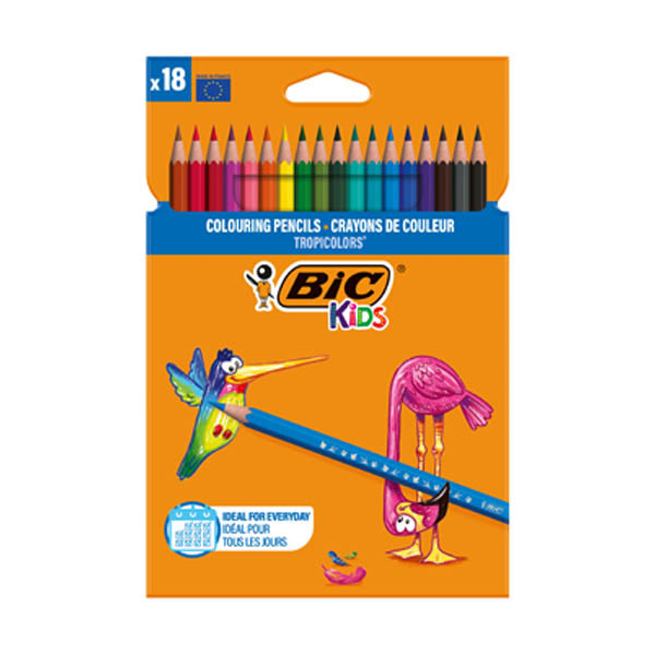 Ξυλομπογιές BIC Kids Tropicolors Σετ 18 χρώματα 240464 - 1