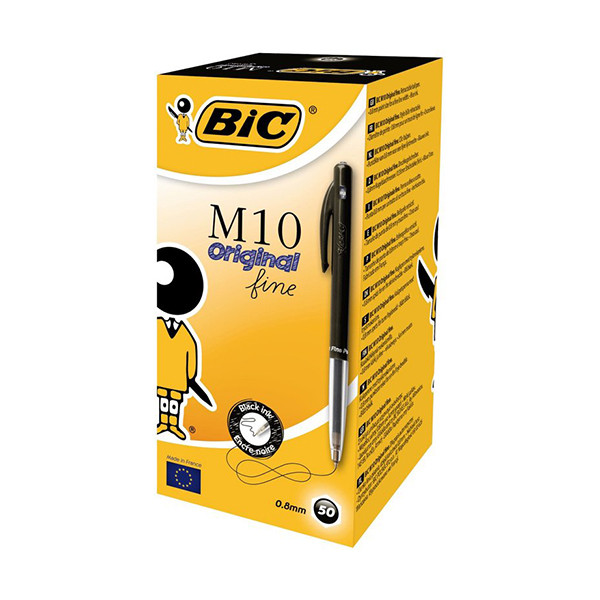 Στυλό BIC M10 Clic λεπτό μαύρο (50 τεμάχια) 224664 - 1