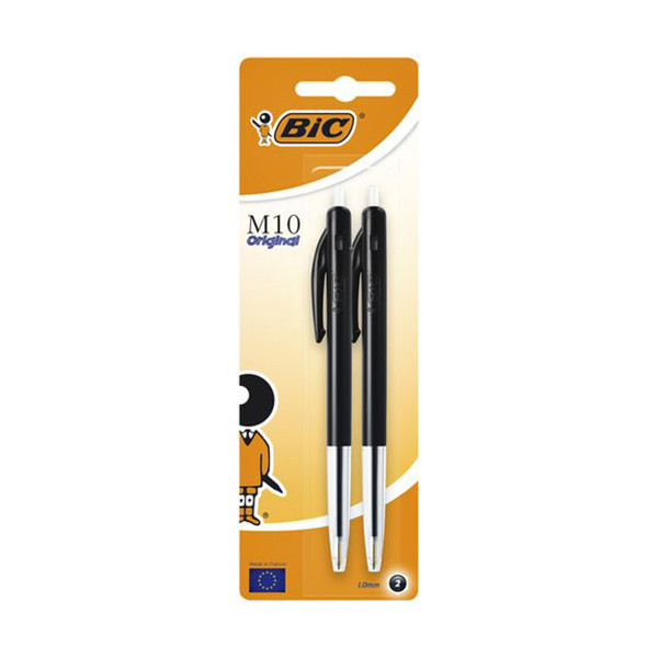 Στυλό BIC M10 Clic μεσαίου μεγέθους μαύρο (2 τεμάχια) 224649 - 1