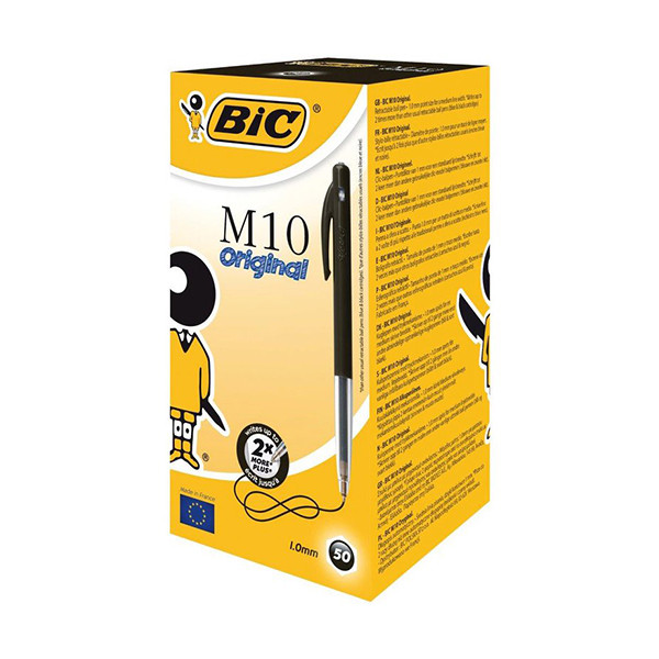 Στυλό BIC M10 Clic μεσαίου μεγέθους μαύρο (50 τεμάχια) 224602 - 1