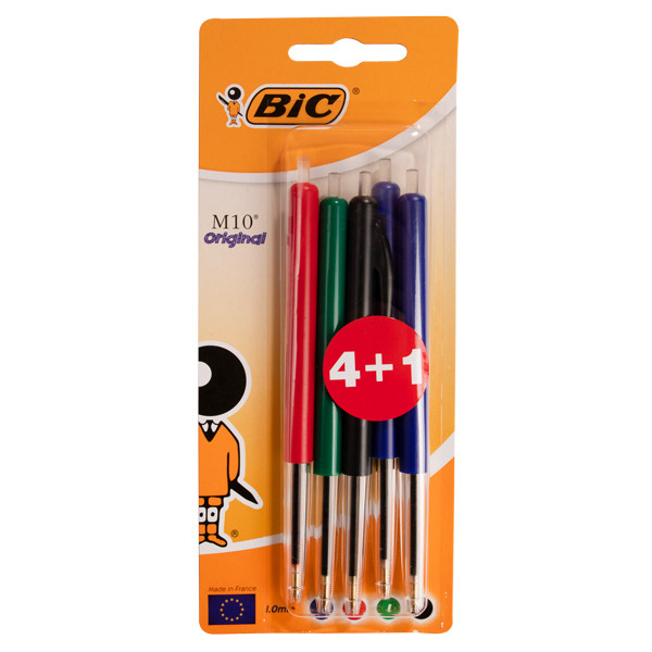 Στυλό BIC M10 Clic μεσαίου μεγέθους, ποικιλία (5 τεμάχια) 224659 - 1