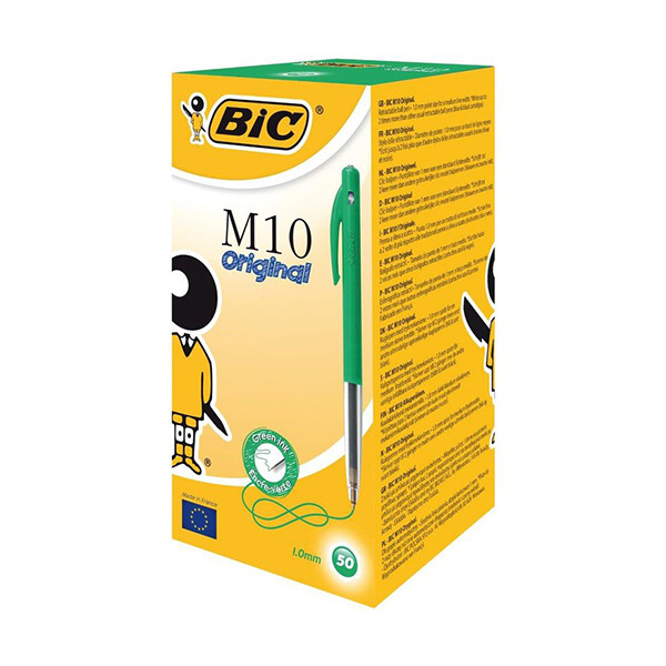 Στυλό BIC M10 Clic μεσαίου μεγέθους πράσινο (50 τεμάχια) 224606 - 1