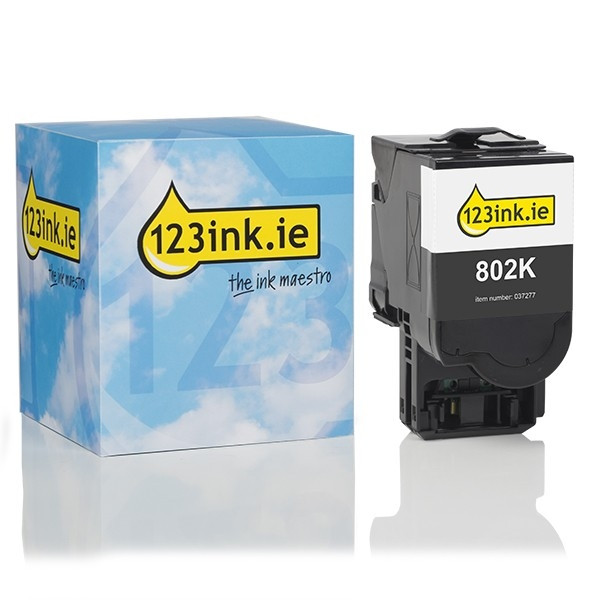 Black toner Lexmark 802K (80C20K0) (123ink) 037277 - 1