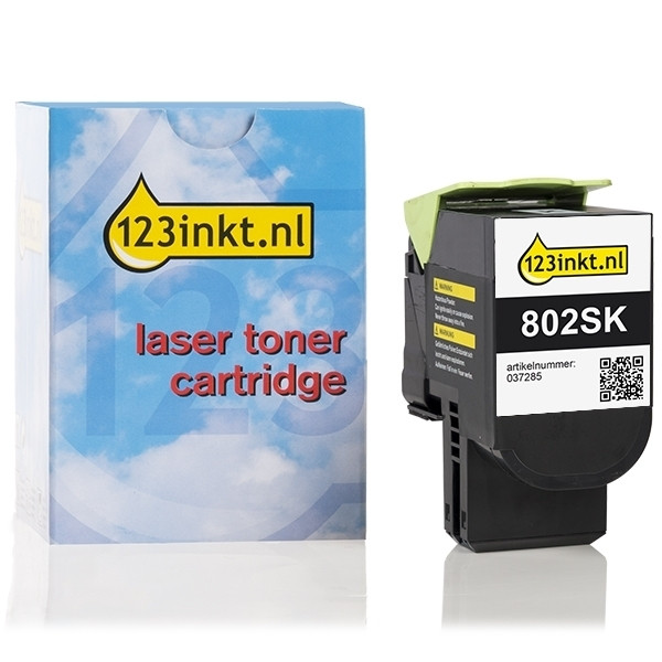 Black toner Lexmark 802SK (80C2SK0) (μάρκα 123ink) 80C2SK0C 037285 - 1