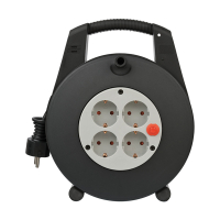 Καρούλι Μπαλαντέζα Brennenstuhl Vario Line με 4 υποδοχές, μαύρο/ανοιχτό γκρι (15 μέτρα) 399526