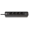 Πολύπριζο Brennenstuhl 4 Θέσεων και 2x USB 1,5m Black 399501 - 1