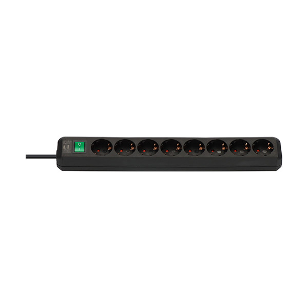 Πολύπριζο Brennenstuhl Eco-Line 8 Θέσεων με Διακόπτη 3m Black 399535 - 1