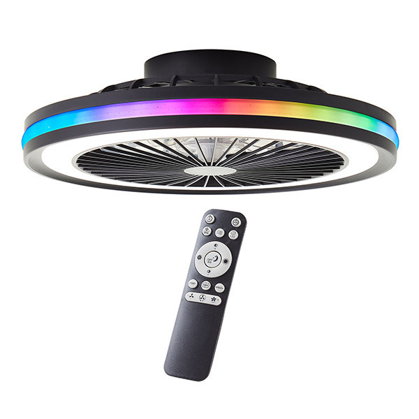 Ανεμιστήρας οροφής με λάμπα LED | Palmero | Ø 46,6 cm | RGBIC + 2700-6500K | Μαύρο | 40W | Λαμπερό LBR00013 - 1