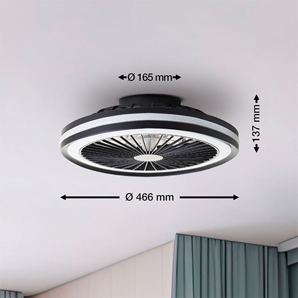 Ανεμιστήρας οροφής με λάμπα LED | Palmero | Ø 46,6 cm | RGBIC + 2700-6500K | Μαύρο | 40W | Λαμπερό LBR00013 - 4