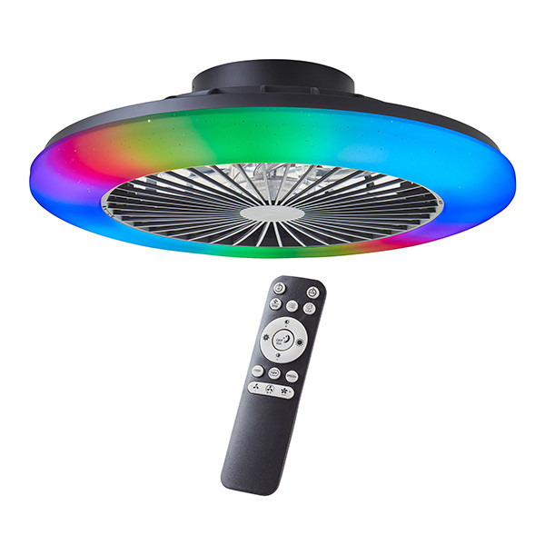 Ανεμιστήρας οροφής με λάμπα LED | Salerno | Ø 48,5 cm | RGBIC + 3000-6500K | Μαύρο | 40W | Λαμπερό LBR00001 - 1