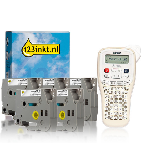 Ετικετογράφος Brother PT-H101C + 5 μαύρες σε διαφανείς ταινίες 350114 - 1