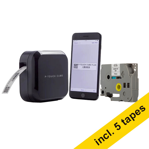 Σύστημα ετικετών Brother PT-P710BT CUBE Plus μαύρο + 5 ασπρόμαυρες ταινίες 833468 - 1