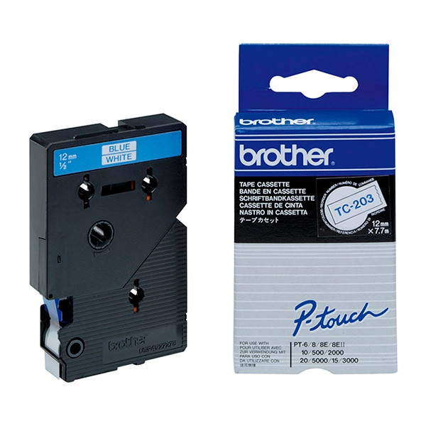 Brother Ταινία Brother TC-203 7,7 m x 12mm Blue on White TC-203 088834 - 1